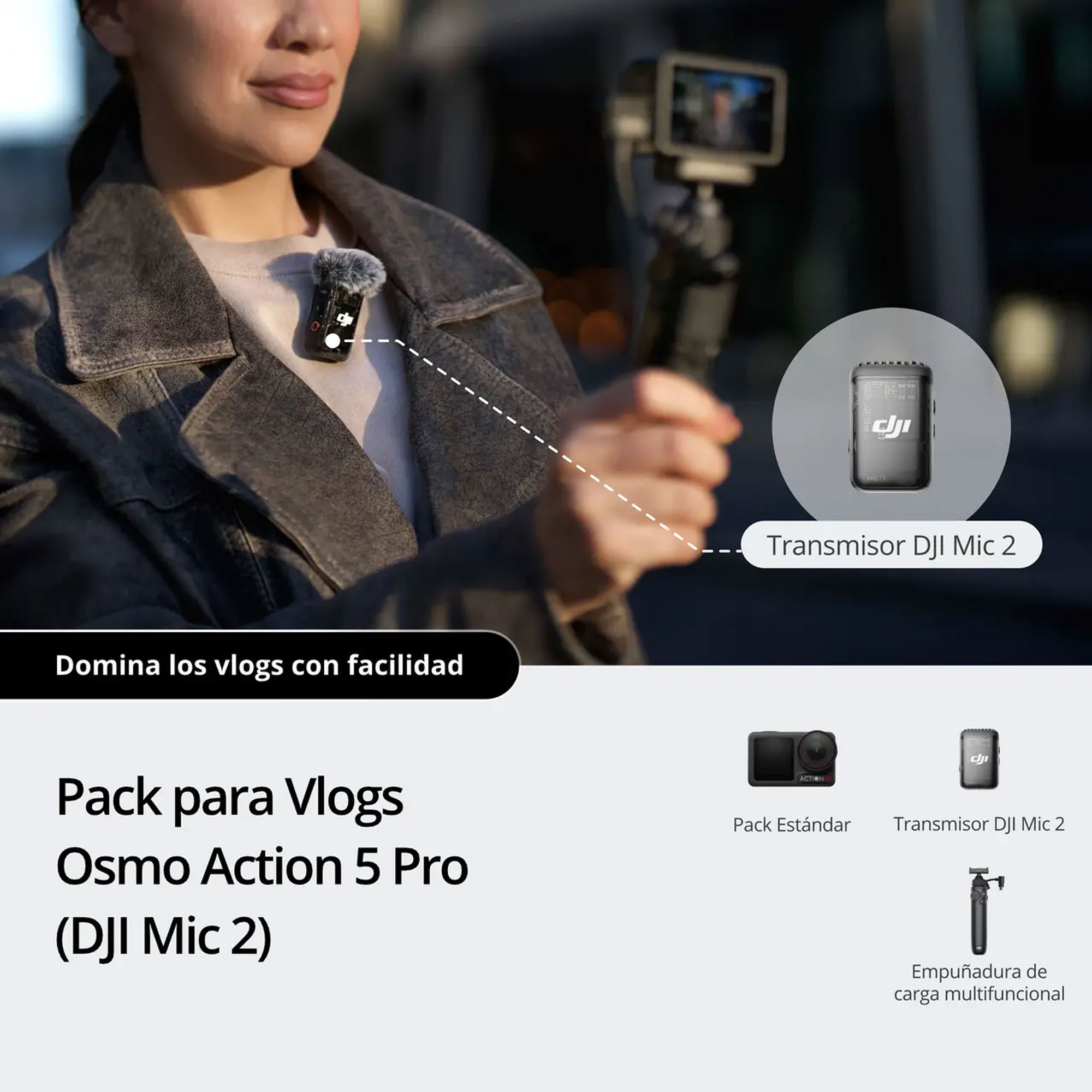 Comprar DJI Osmo Action 5 Pro Pack para Vlogs - Mic 2