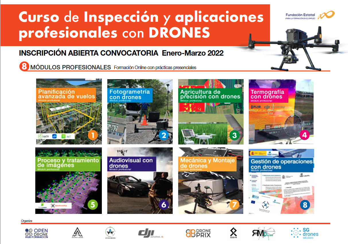 Curso de inspección y aplicaciones profesionales con drones